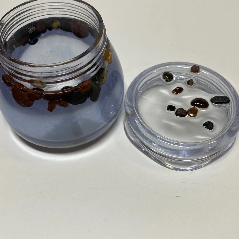 Puddin Jar Small Resin Semi Clear Rock Homemade Screw Lid Container NWOT - Picture 3 of 16